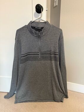 Travis Mathew Men’s Heather Gray Half-Zip Pullover -XL